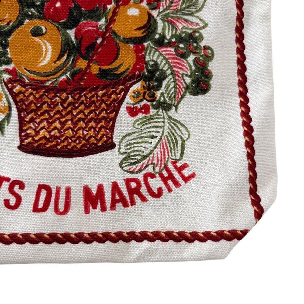 Tory Burch Red Fruits de Marche Plaid Gingham Market Tote Shopping Canvas Bag - Picture 9 of 16
